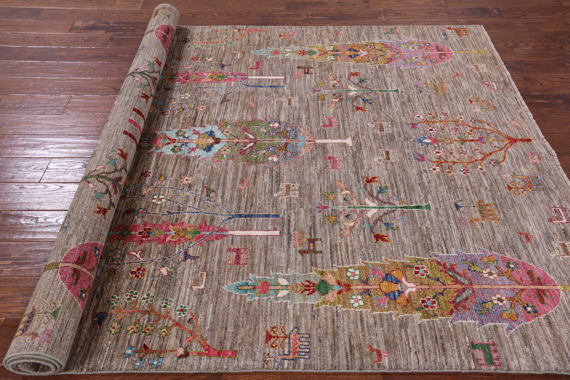 Tribal Persian Gabbeh Hand Knotted Wool Rug - 5' 9" X 8' 2" - Golden Nile