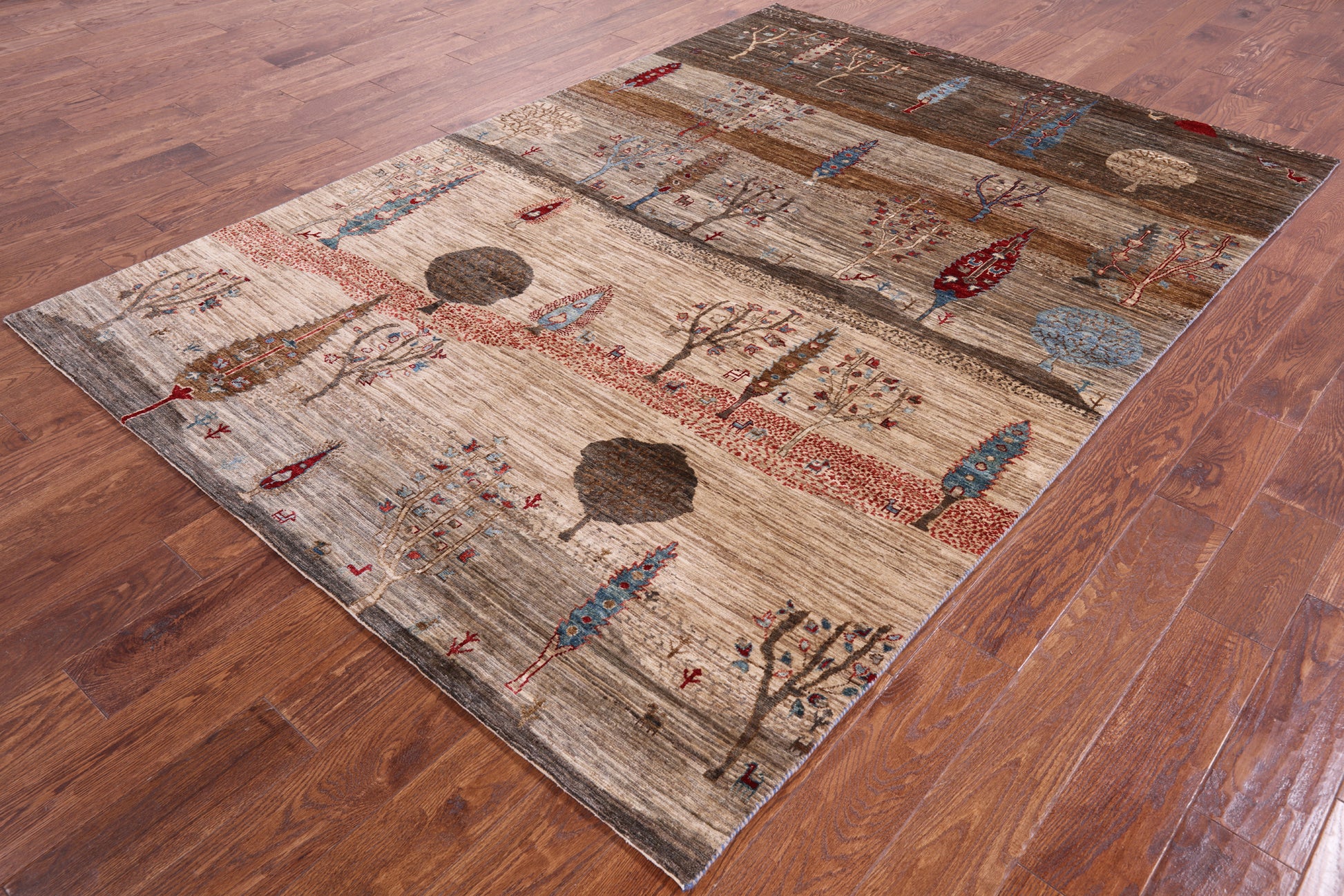 Tribal Persian Gabbeh Handmade Wool Rug - 5' 11" X 8' 5" - Golden Nile