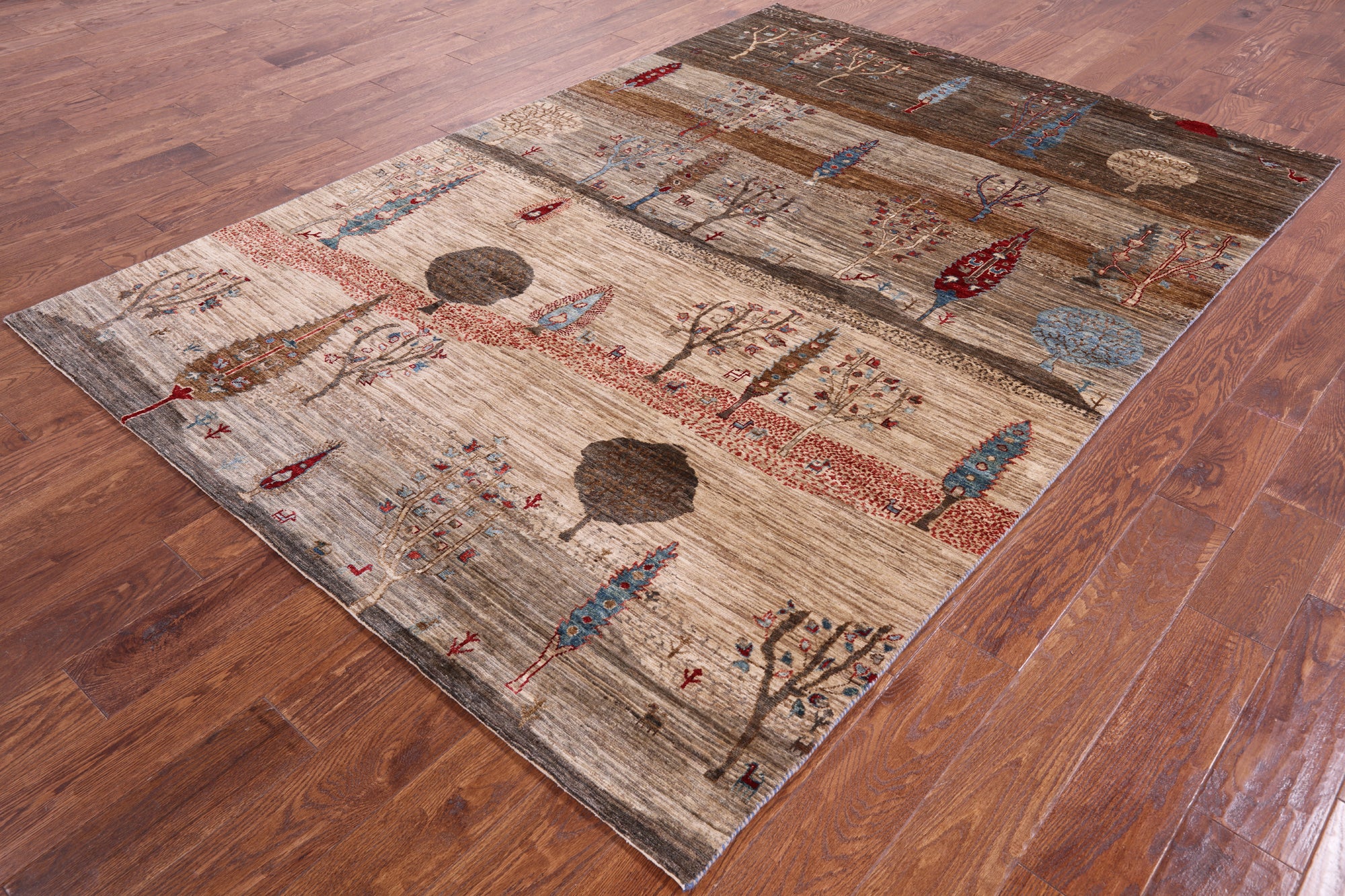 Tribal Persian Gabbeh Handmade Wool Rug - 5' 11" X 8' 5" - Golden Nile