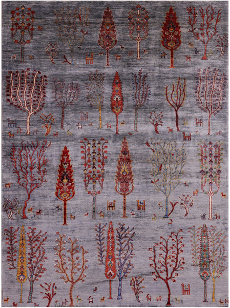 Tribal Persian Gabbeh Handmade Wool Rug - 5' 8" X 7' 8" - Golden Nile