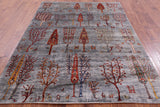 Tribal Persian Gabbeh Handmade Wool Rug - 5' 8" X 7' 8" - Golden Nile