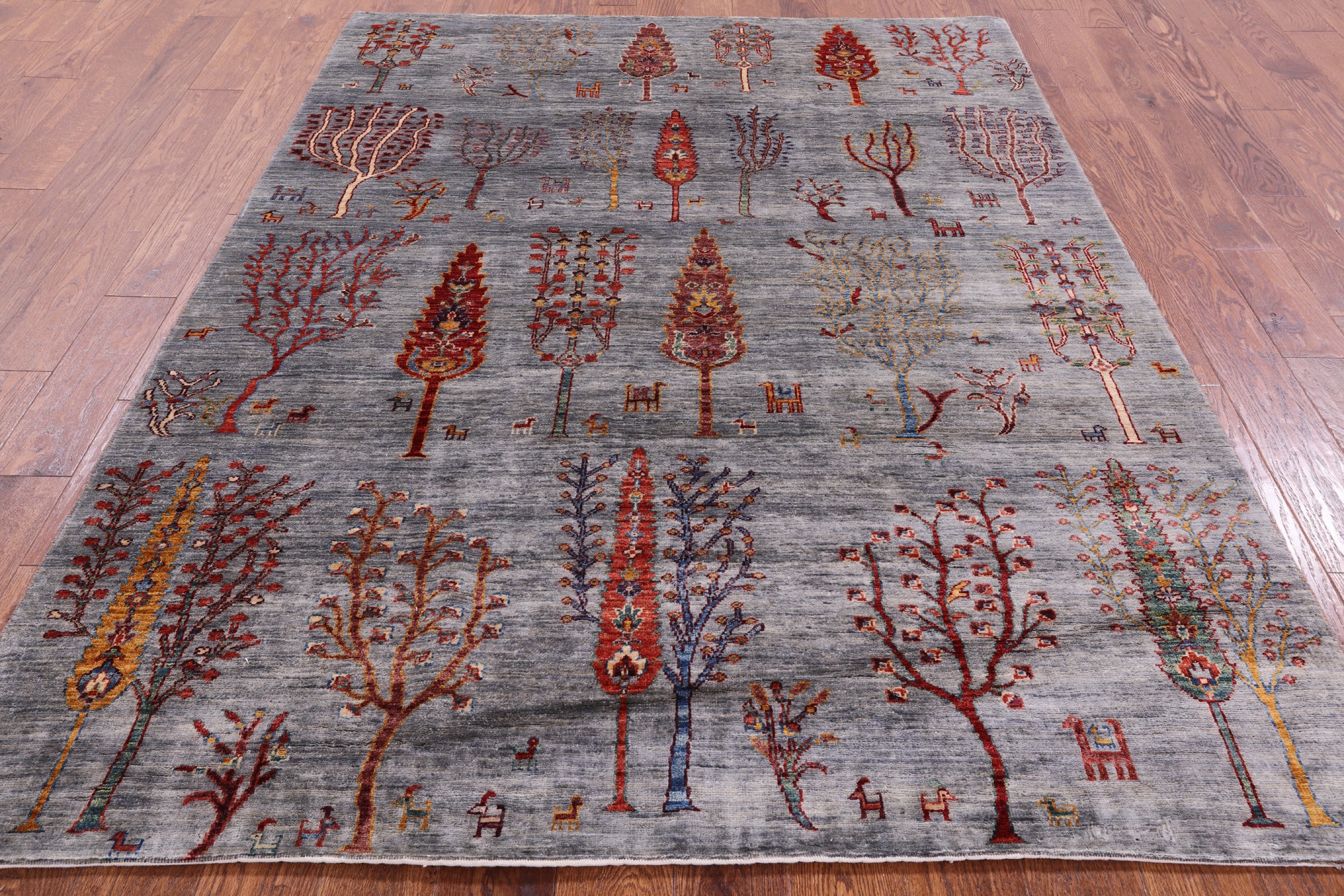 Tribal Persian Gabbeh Handmade Wool Rug - 5' 8" X 7' 8" - Golden Nile