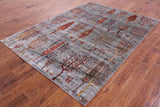 Tribal Persian Gabbeh Handmade Wool Rug - 5' 8" X 7' 8" - Golden Nile