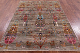 Tribal Persian Gabbeh Handmade Wool Rug - 5' 1" X 6' 10" - Golden Nile
