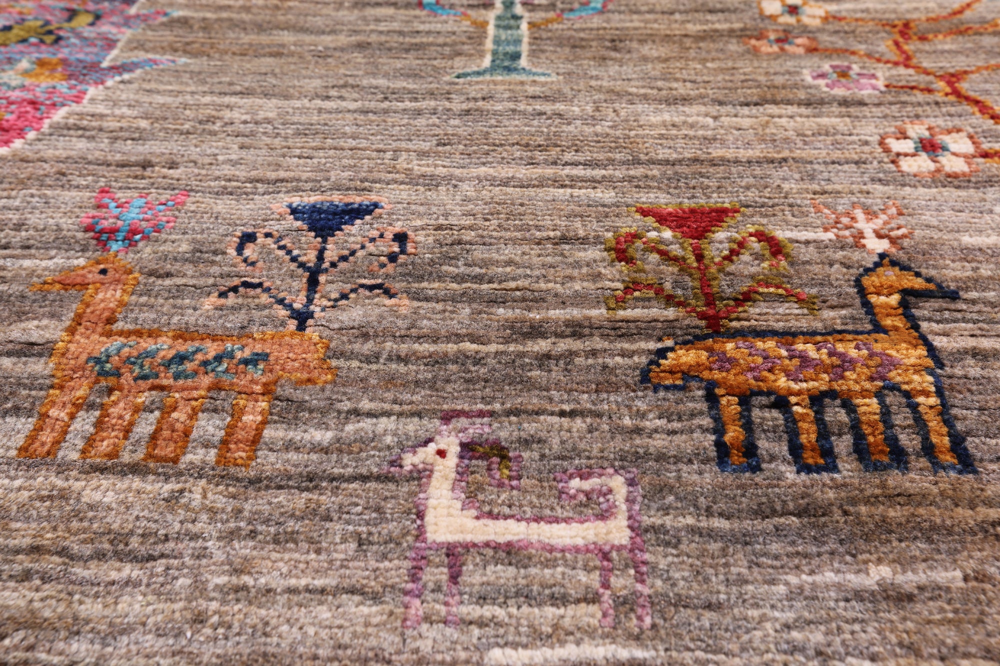 Tribal Persian Gabbeh Handmade Wool Rug - 5' 1" X 6' 10" - Golden Nile