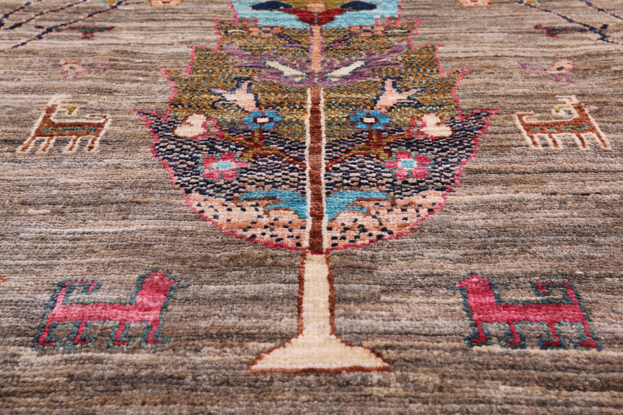 Tribal Persian Gabbeh Handmade Wool Rug - 5' 1" X 6' 10" - Golden Nile