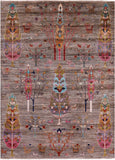 Tribal Persian Gabbeh Handmade Wool Rug - 5' 1" X 6' 10" - Golden Nile