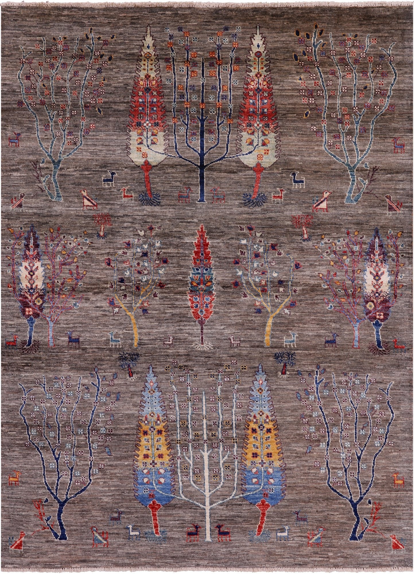 Tribal Persian Gabbeh Hand Knotted Wool Rug - 4' 10" X 6' 6" - Golden Nile