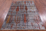 Tribal Persian Gabbeh Handmade Wool Rug - 4' 6" X 6' 8" - Golden Nile