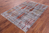 Tribal Persian Gabbeh Handmade Wool Rug - 4' 6" X 6' 8" - Golden Nile