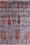 Tribal Persian Gabbeh Handmade Wool Rug - 4' 6" X 6' 8" - Golden Nile