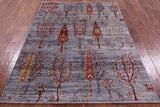 Tribal Persian Gabbeh Hand Knotted Wool Rug - 4' 5" X 6' 5" - Golden Nile