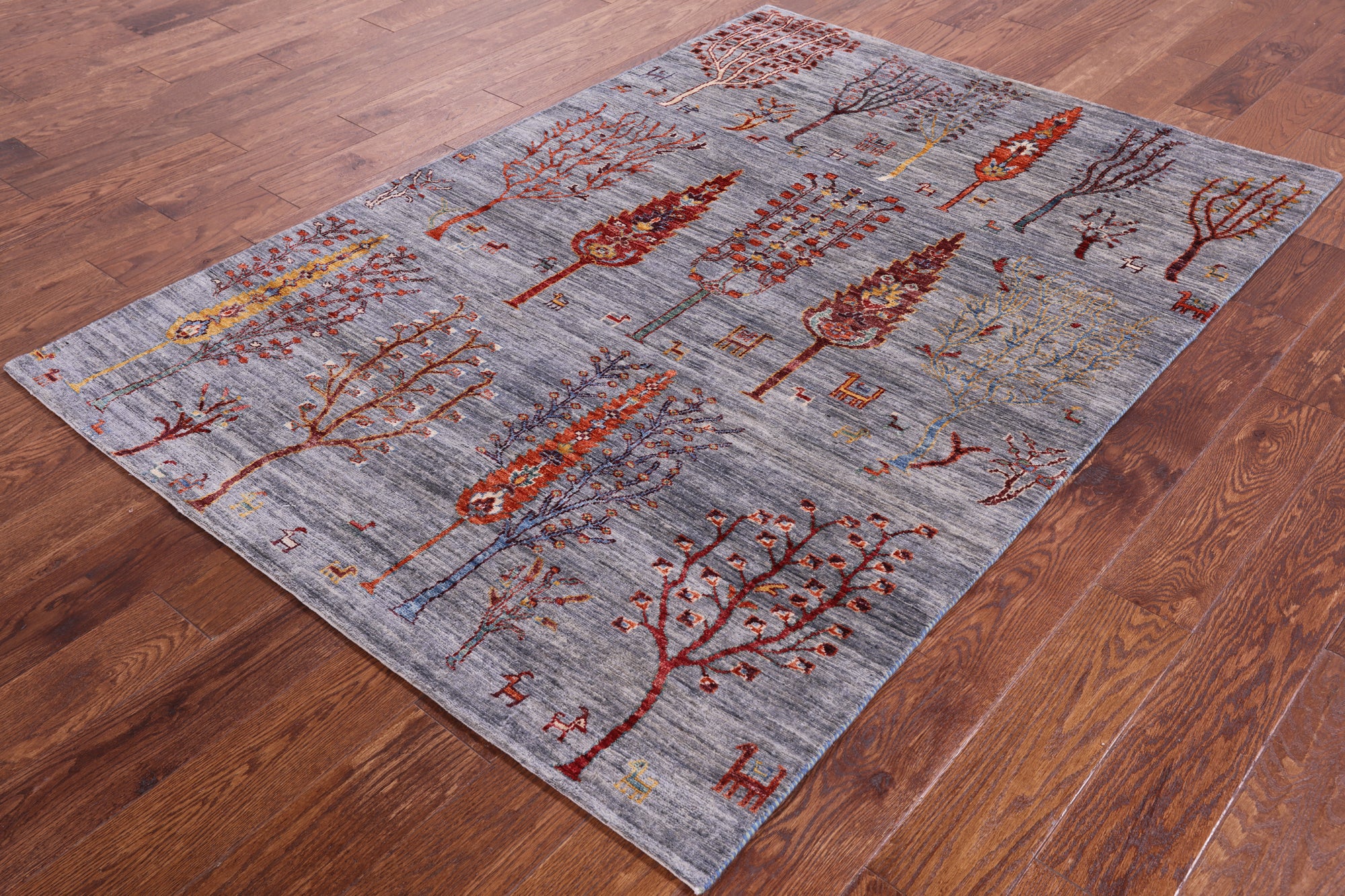 Tribal Persian Gabbeh Hand Knotted Wool Rug - 4' 5" X 6' 5" - Golden Nile
