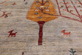 Tribal Persian Gabbeh Hand Knotted Wool Rug - 6' 4" X 9' 7" - Golden Nile