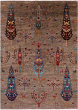 Tribal Persian Gabbeh Handmade Wool Rug - 5' 8" X 7' 10" - Golden Nile
