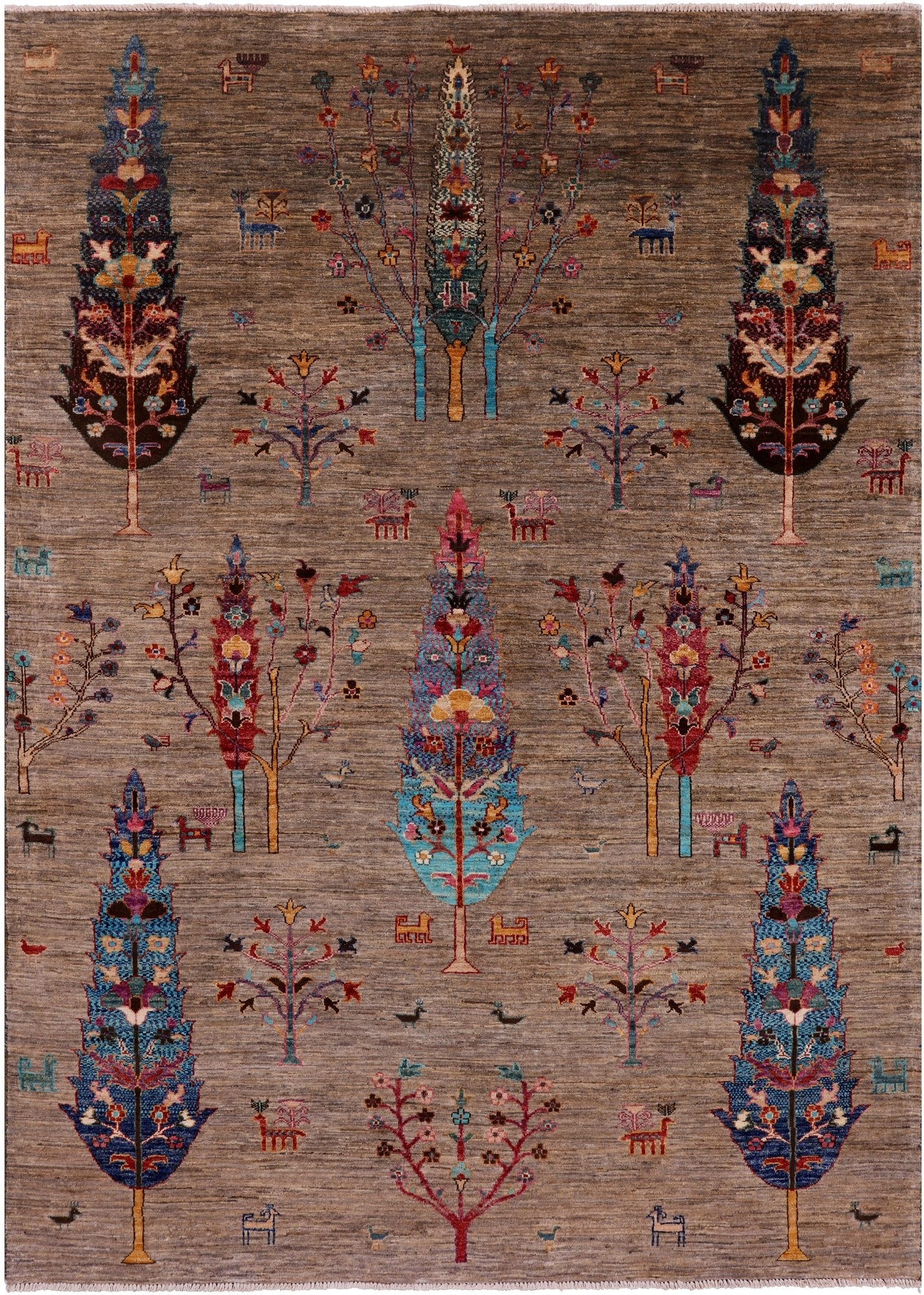 Tribal Persian Gabbeh Handmade Wool Rug - 5' 8" X 7' 10" - Golden Nile