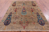 Tribal Persian Gabbeh Handmade Wool Rug - 5' 8" X 7' 10" - Golden Nile