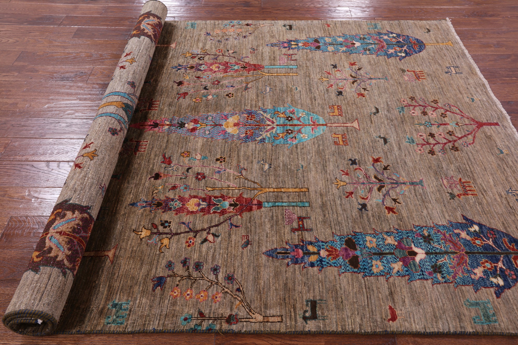 Tribal Persian Gabbeh Handmade Wool Rug - 5' 8" X 7' 10" - Golden Nile