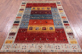 Tribal Persian Gabbeh Hand Knotted Wool Rug - 4' 9" X 6' 10" - Golden Nile