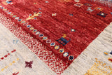 Tribal Persian Gabbeh Hand Knotted Wool Rug - 4' 9" X 6' 10" - Golden Nile