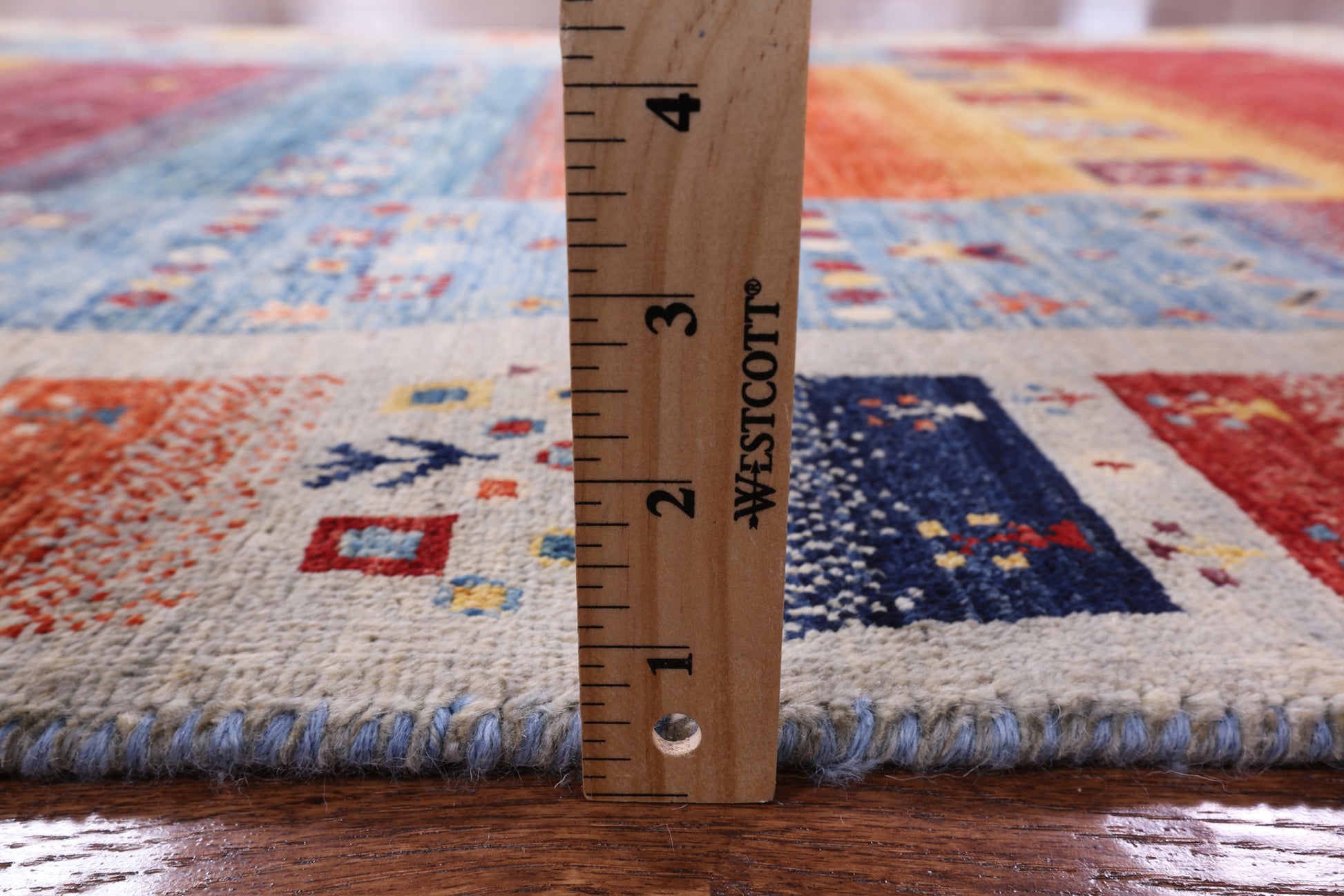 Tribal Persian Gabbeh Hand Knotted Wool Rug - 4' 9" X 6' 10" - Golden Nile