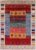 Tribal Persian Gabbeh Handmade Wool Rug - 4' 11" X 6' 10" - Golden Nile