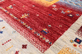 Tribal Persian Gabbeh Handmade Wool Rug - 4' 11" X 6' 10" - Golden Nile