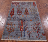 Tribal Persian Gabbeh Hand Knotted Wool Rug - 3' 1" X 5' 0" - Golden Nile