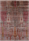 Tribal Persian Gabbeh Hand Knotted Wool Rug - 4' 10" X 6' 8" - Golden Nile
