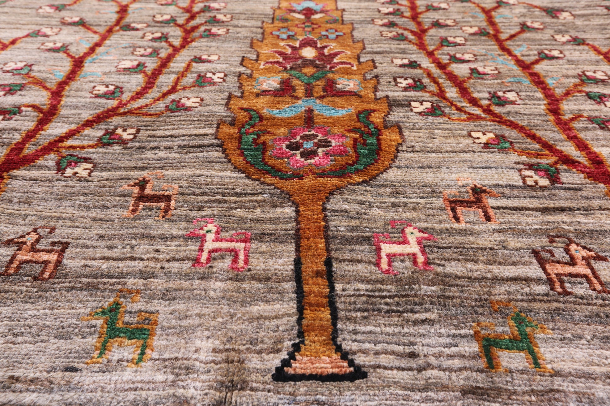 Tribal Persian Gabbeh Hand Knotted Wool Rug - 4' 10" X 6' 8" - Golden Nile
