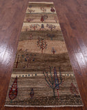 Tribal Persian Gabbeh Hand Knotted Wool Runner Rug - 2' 9" X 11' 3" - Golden Nile