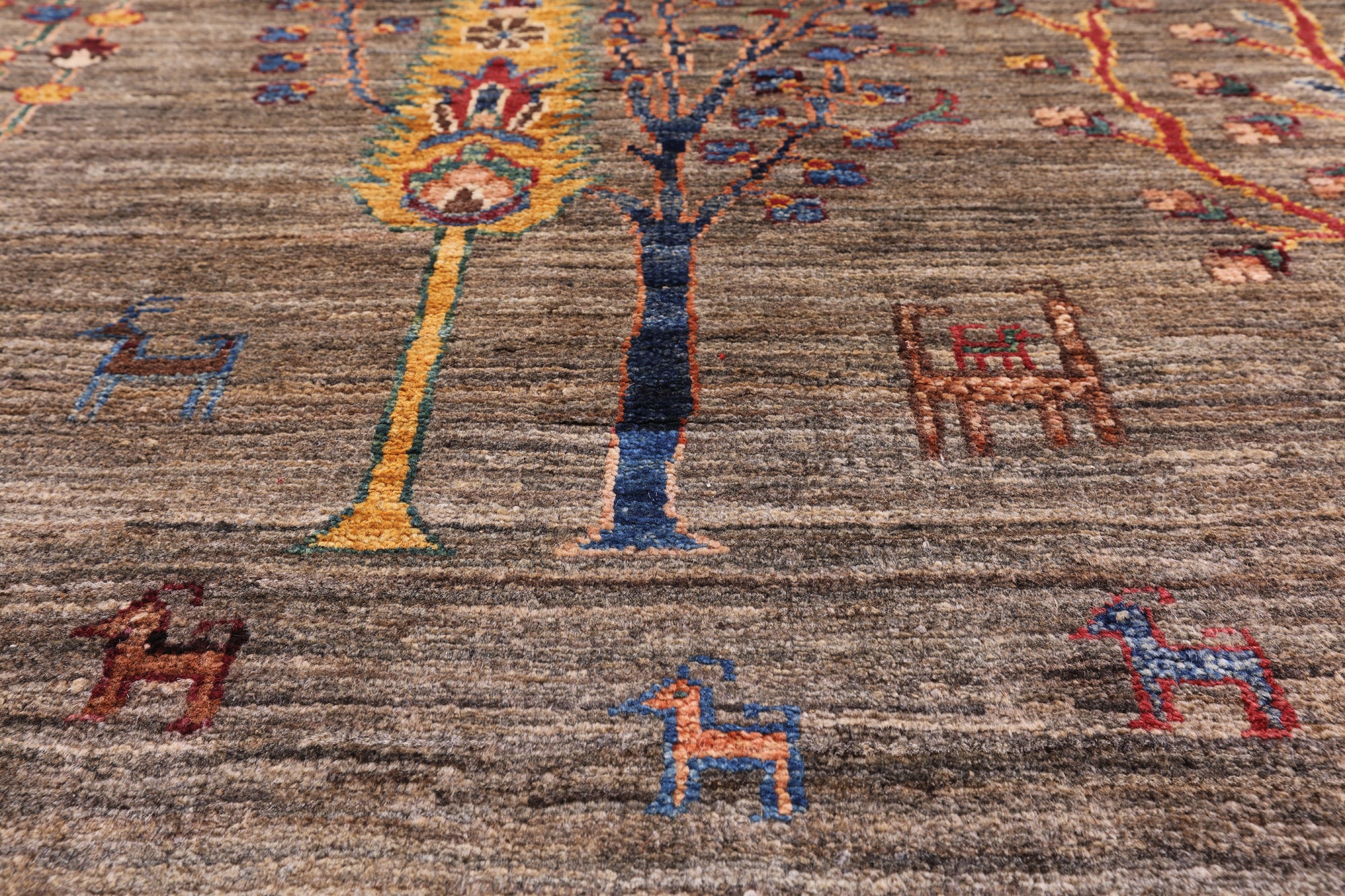 Tribal Persian Gabbeh Hand Knotted Wool Rug - 6' 8" X 9' 4" - Golden Nile