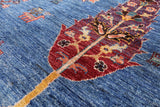 Blue Tribal Persian Gabbeh Handmade Wool Rug - 5' 9" X 8' 4" - Golden Nile