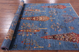 Blue Tribal Persian Gabbeh Handmade Wool Rug - 5' 9" X 8' 4" - Golden Nile