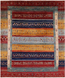 Tribal Persian Gabbeh Handmade Wool Rug - 8' 3" X 9' 2" - Golden Nile