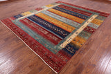 Tribal Persian Gabbeh Handmade Wool Rug - 8' 3" X 9' 2" - Golden Nile