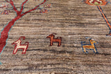 Tribal Persian Gabbeh Hand Knotted Wool Rug - 6' 7" X 9' 8" - Golden Nile