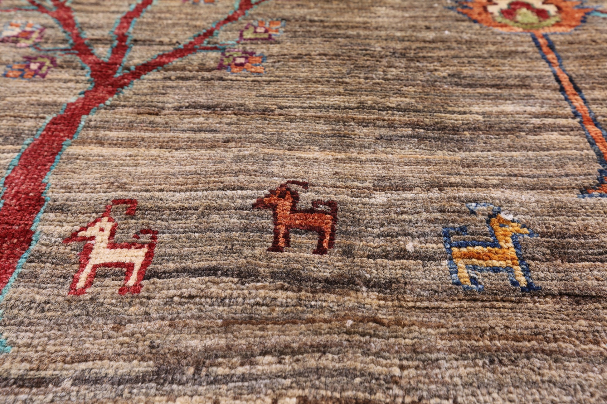 Tribal Persian Gabbeh Hand Knotted Wool Rug - 6' 7" X 9' 8" - Golden Nile