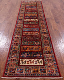 Tribal Persian Gabbeh Handmade Wool Runner Rug - 2' 8" X 10' 3" - Golden Nile