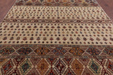 Khorjin Persian Gabbeh Hand Knotted Wool Rug - 8' 2" X 11' 3" - Golden Nile
