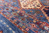 Blue Khorjin Persian Gabbeh Hand Knotted Wool Rug - 7' 11" X 11' 1" - Golden Nile