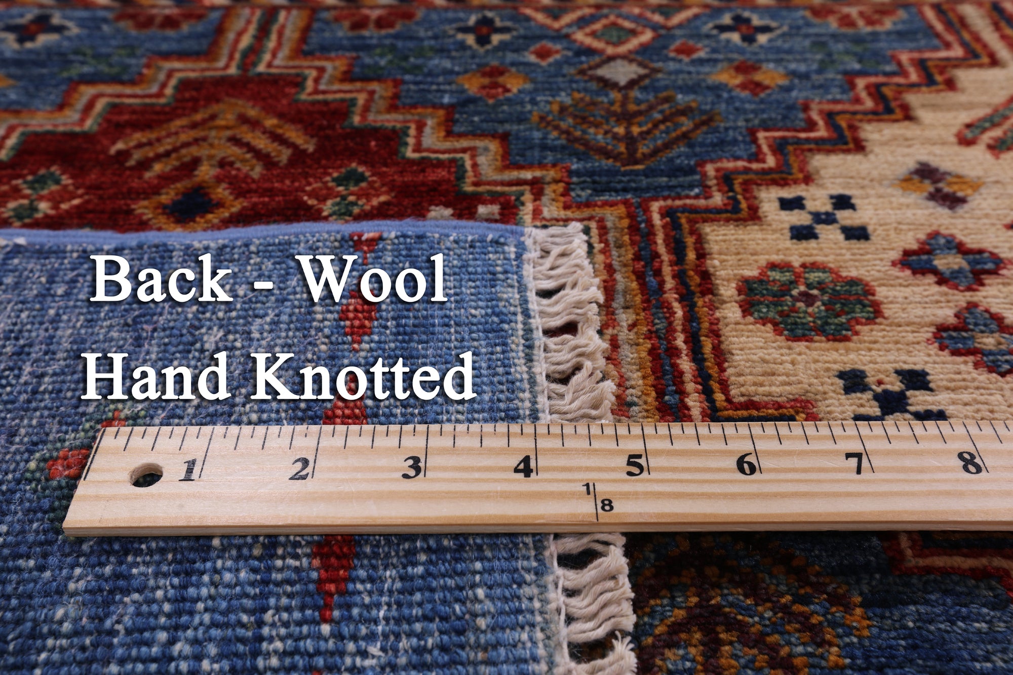 Blue Khorjin Persian Gabbeh Hand Knotted Wool Rug - 7' 11" X 11' 1" - Golden Nile
