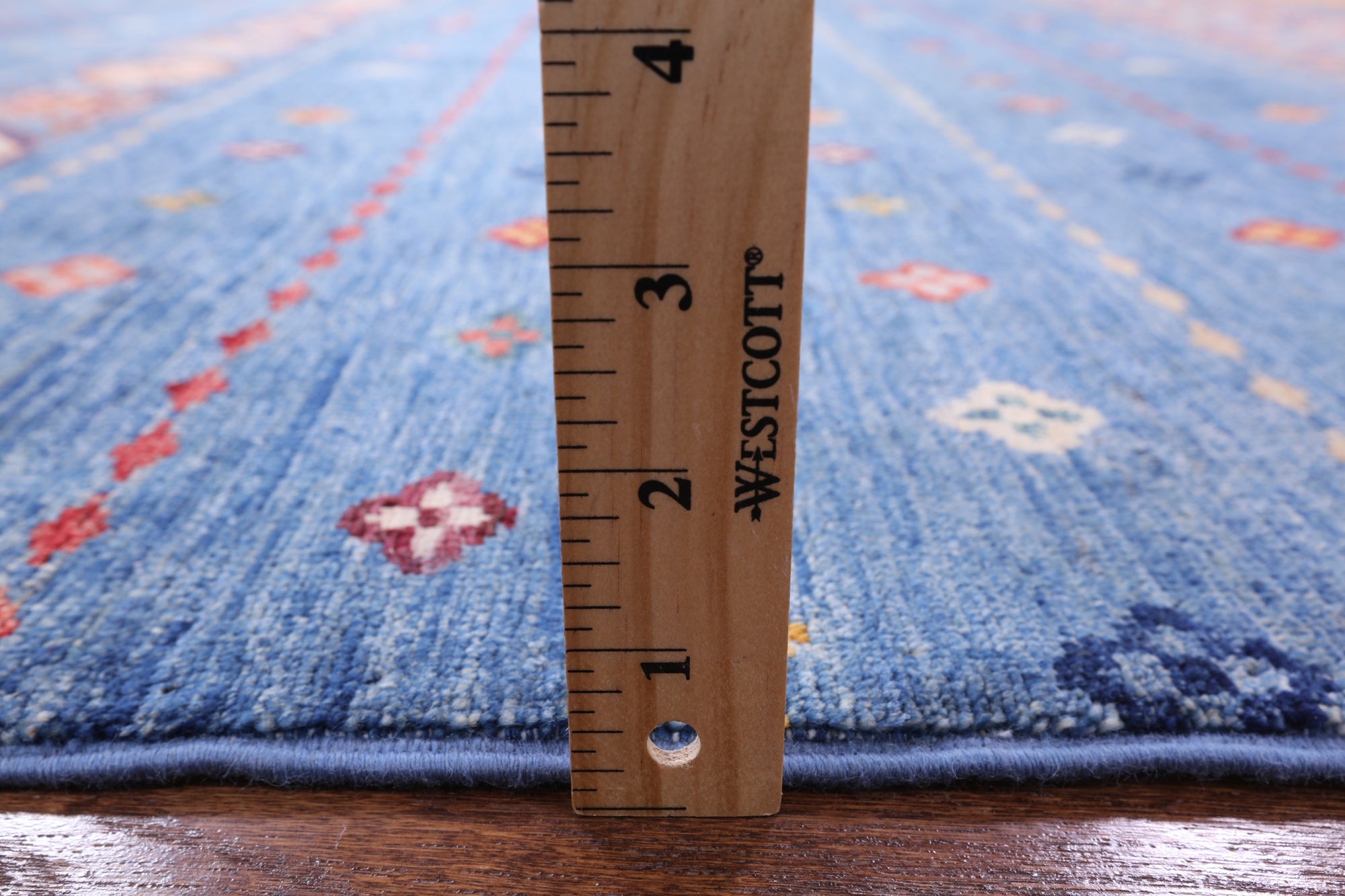 Blue Khorjin Persian Gabbeh Hand Knotted Wool Rug - 7' 11" X 11' 1" - Golden Nile