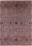 Tribal Persian Gabbeh Handmade Wool Rug - 6' 11" X 9' 11" - Golden Nile