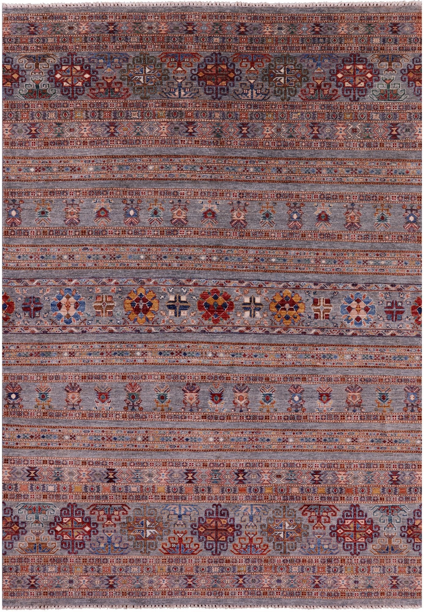 Tribal Persian Gabbeh Handmade Wool Rug - 6' 11" X 9' 11" - Golden Nile