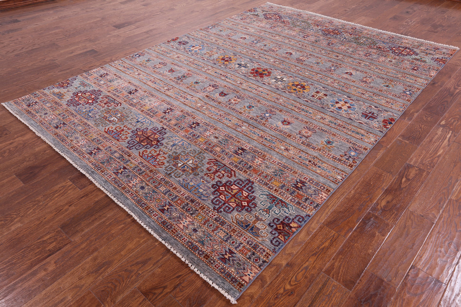 Tribal Persian Gabbeh Handmade Wool Rug - 6' 11" X 9' 11" - Golden Nile