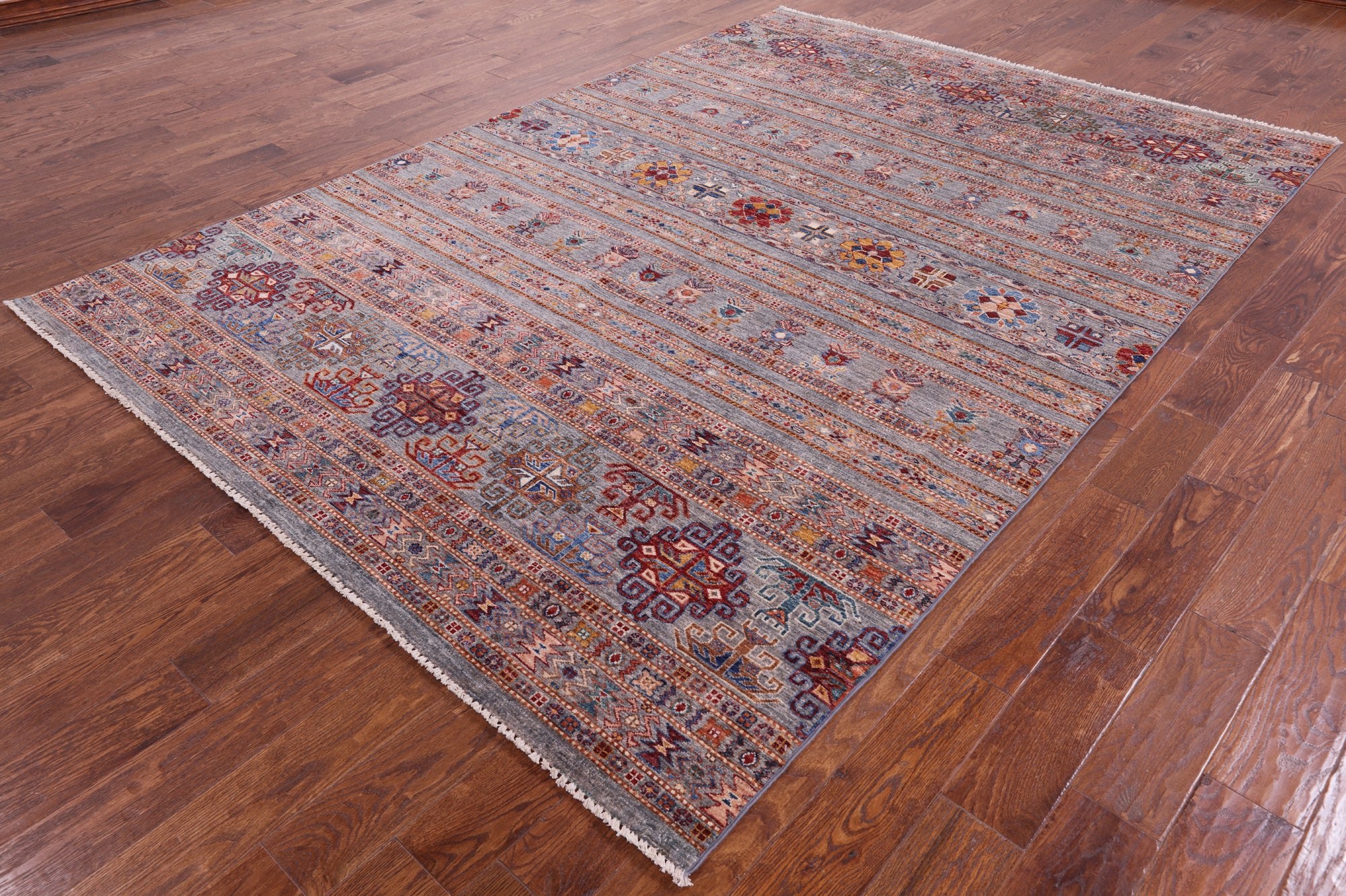 Tribal Persian Gabbeh Handmade Wool Rug - 6' 11" X 9' 11" - Golden Nile