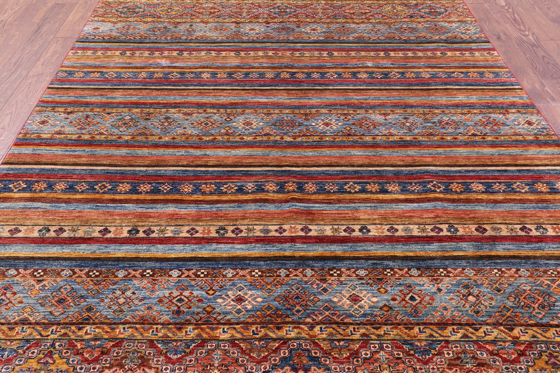 Tribal Khorjin Persian Gabbeh Hand Knotted Wool Rug - 6' 8" X 9' 9" - Golden Nile