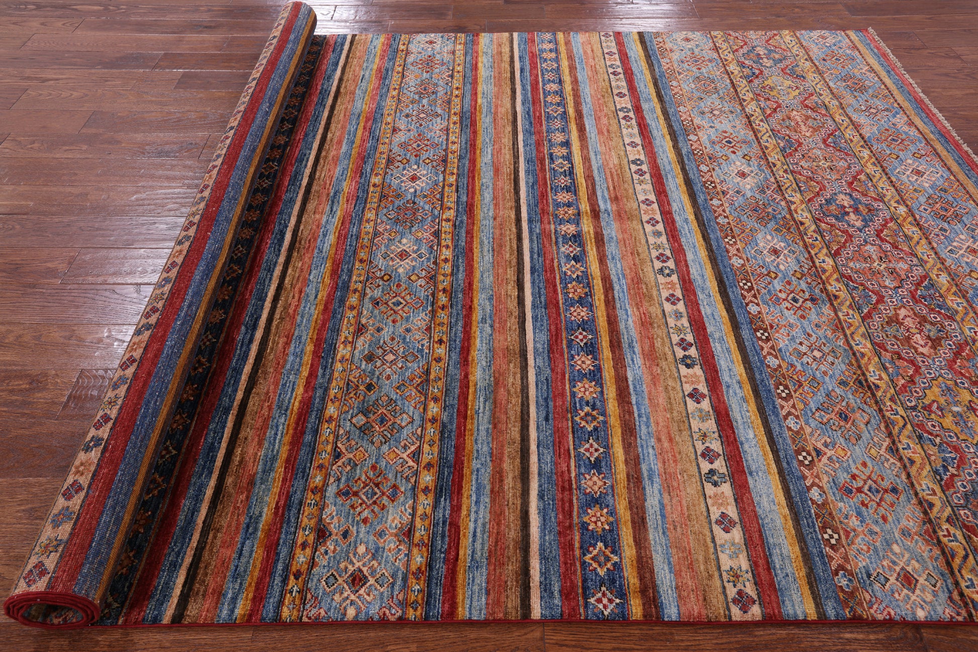 Tribal Khorjin Persian Gabbeh Hand Knotted Wool Rug - 6' 8" X 9' 9" - Golden Nile