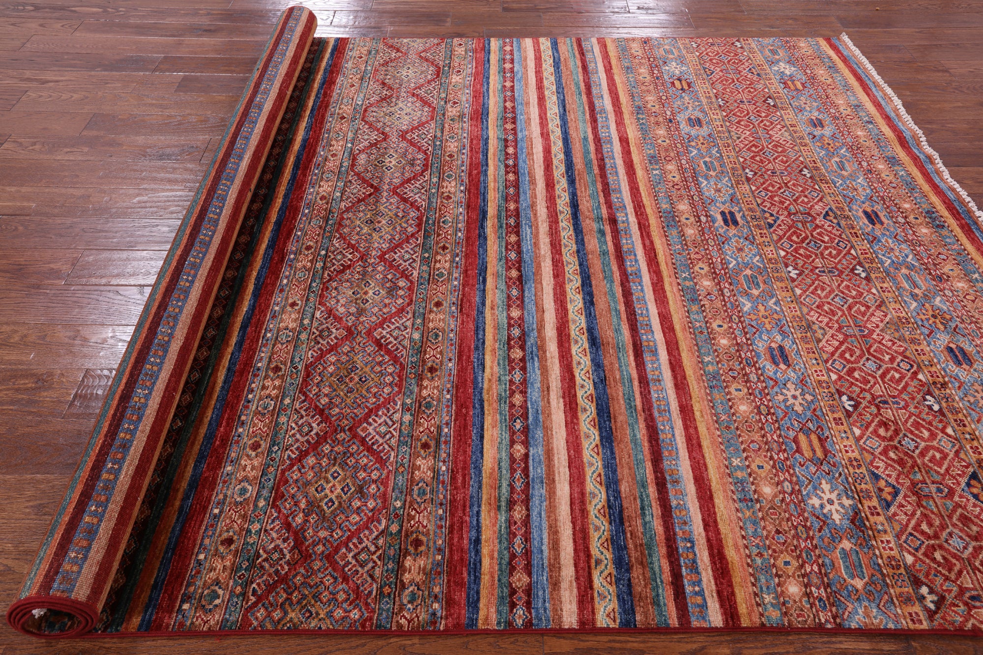 Tribal Khorjin Persian Gabbeh Hand Knotted Wool Rug - 6' 10" X 9' 8" - Golden Nile